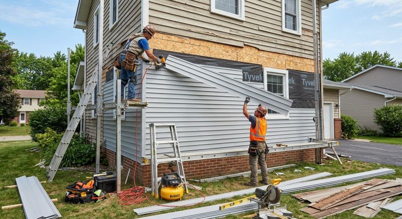 Our team working on Siding Service projects in Dickson County, TN