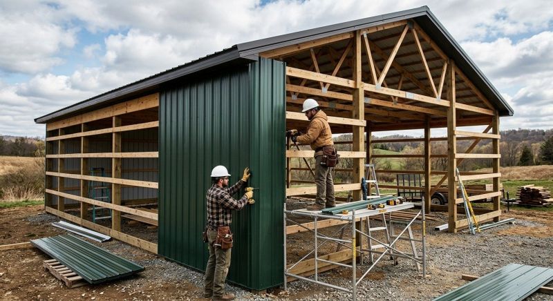 Pole Barn Siding Installation in Dickson County, TN